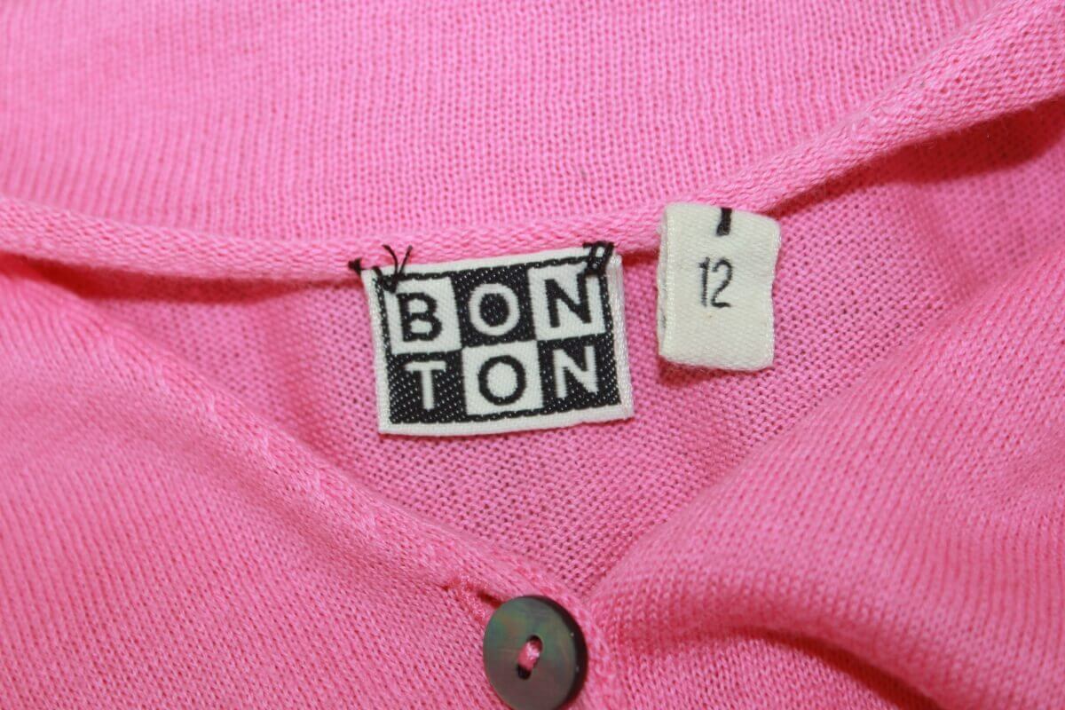 tweedehands katoenen roze vest van bonton in maat 146-152