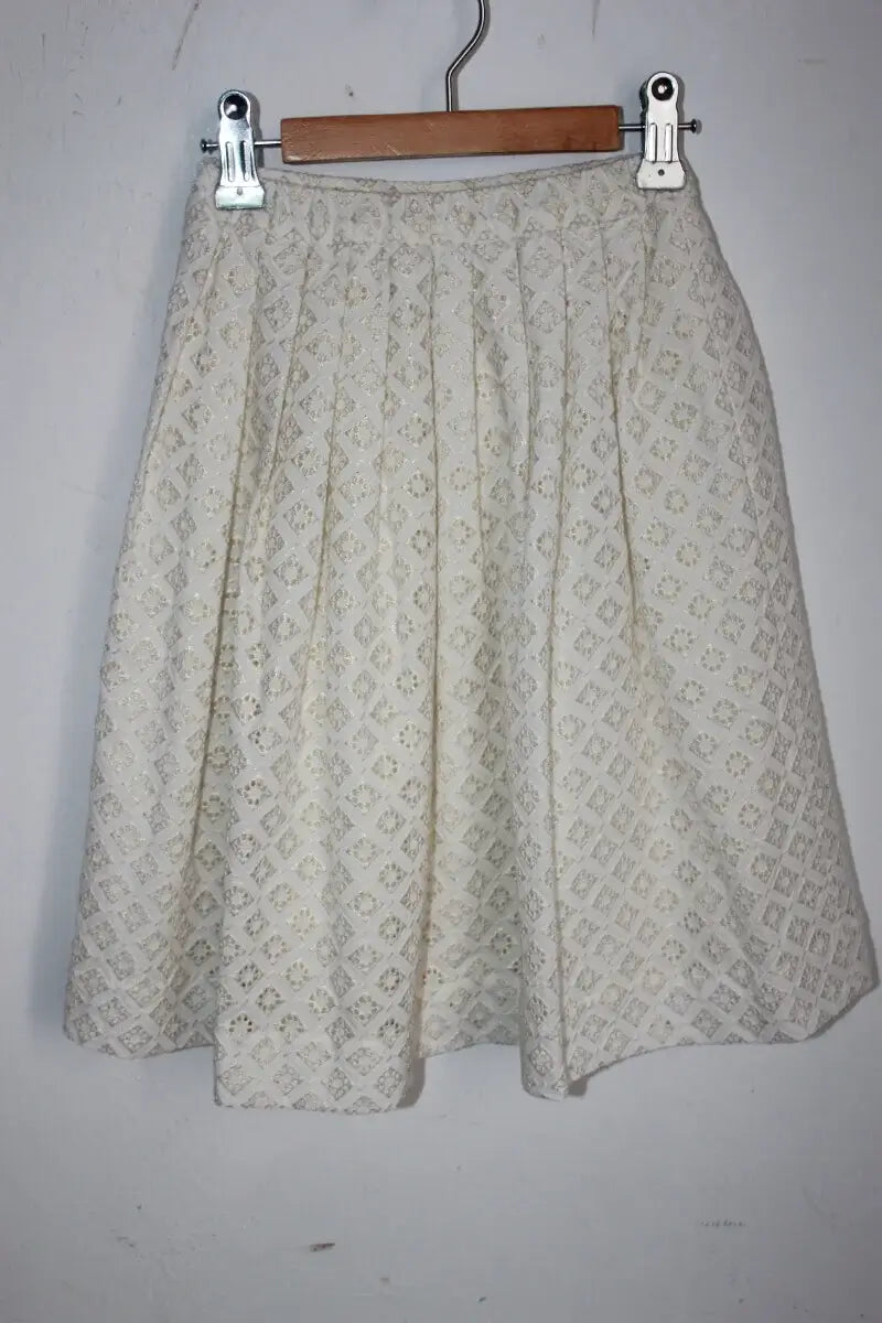 preloved feestelijke lange creme rok met goud in maat 98 van bonpoint
