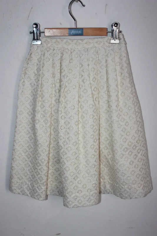 preloved feestelijke lange creme rok met goud in maat 98 van bonpoint
