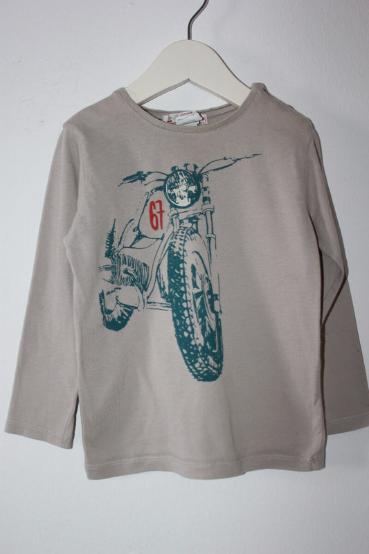 tweedehands-beige-longsleeve-motor-maat-86-baby-jongen-bonpoint