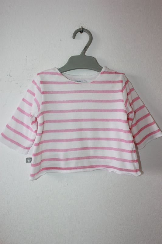 tweedehands-roze-wit-glitter-t-shirt-lange-mouwen-maat-62-petit-bateau