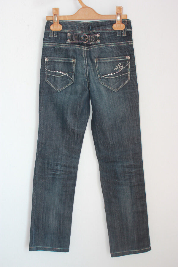 tweedehands-donkerblauwe-jeans-maat-128-meisje-liu-jo