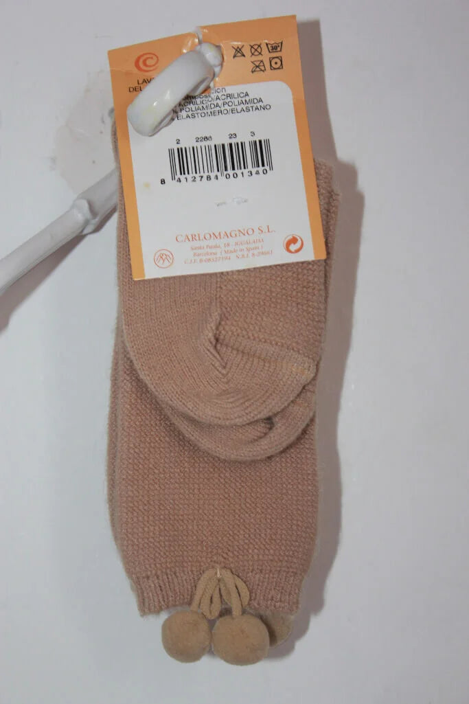 beige-sokken-pompons-maat-22-23-carlomagno