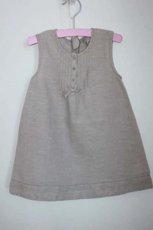 tweedehands-beige-zomerse-mouwloze-jurk-maat-86-baby-meisje-cyrillus