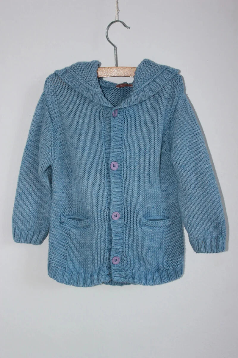 tweedehands-grijsblauw-vest-capuchon-natalys-maat-86-baby