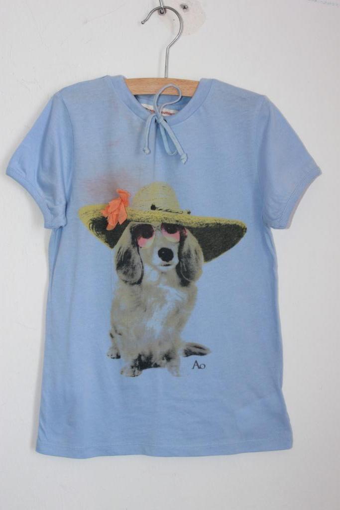 t-shirt-lichtblauw-hond-korte-mouwen-ao76-maat-128-meisje