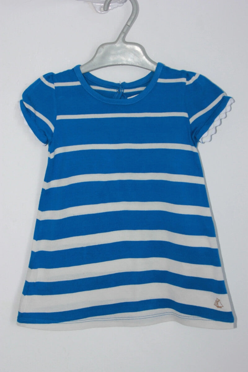 blauw-wit-gestreepte-jurk-korte-mouwen-maat-68-petit-bateau-zomercollectie