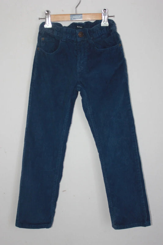 tweedehands-koningsblauwe-lange-broek-corduroy-maat-122-kiabi