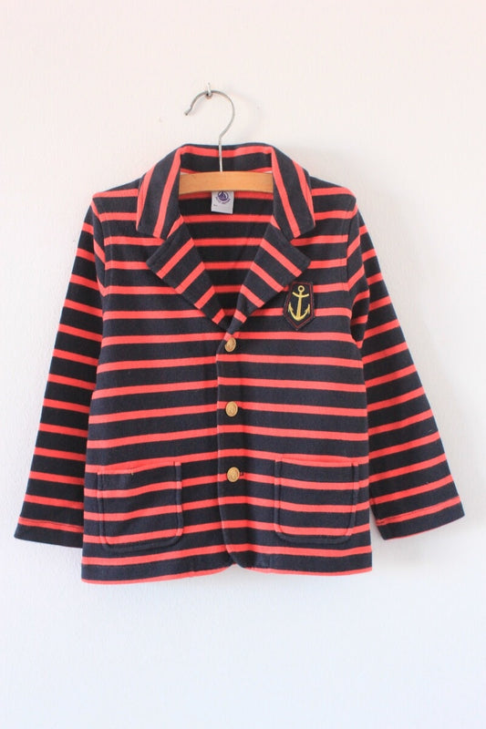 Donkerblauw-rood-gestreepte-blazer-maat-98-104-meisje-petit-bateau