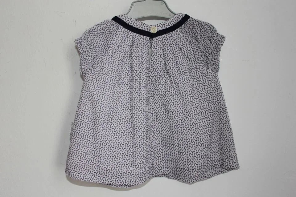 tweedehands-donkerblauw-witte-blouse-korte-mouwen-maat-62-baby-meisje-copenhagen-delights