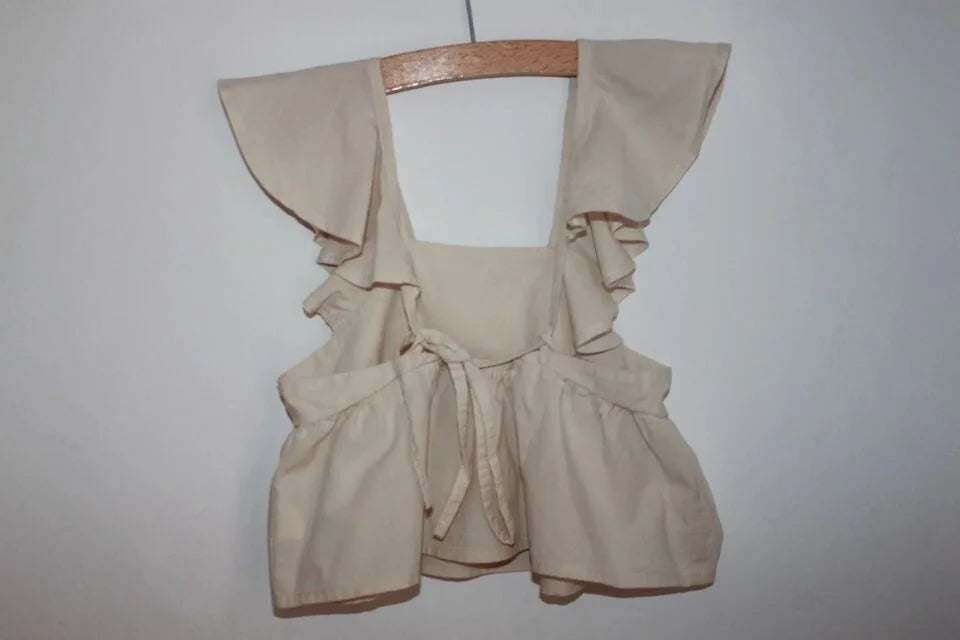 tweedehands-beige-blouse-volants-open-rug-maat-98-la-petite-blossom-zomercollectie