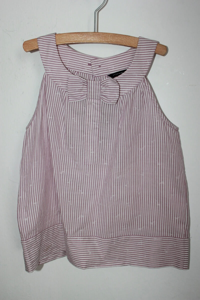 tweedehands-mauve-wit-gestreepte-mouwloze-blouse-maat-128-marc-jacobs