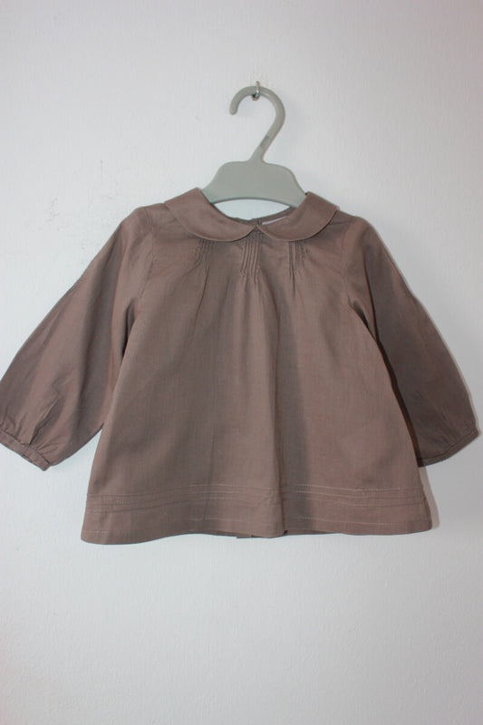 tweedehands-taupe-blouse-lange-mouwen-maat-68-baby-meisje-cyrillus