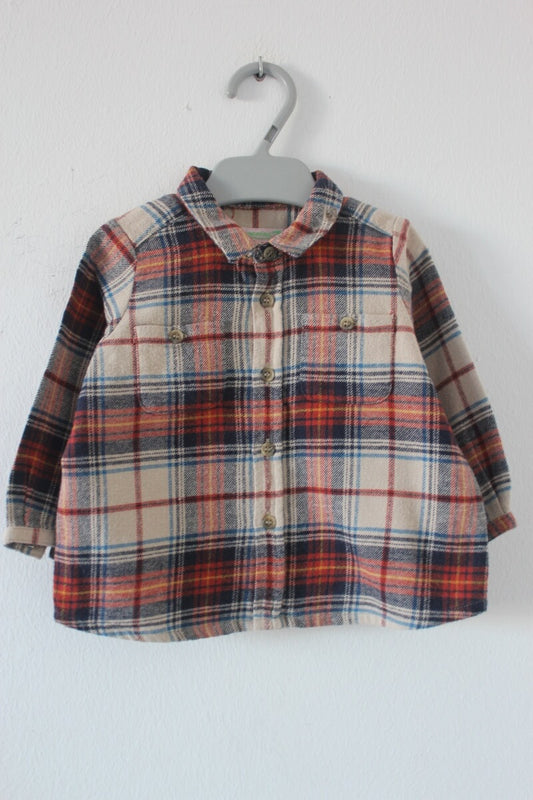 tweedehands-rood-wit-blauw-geel-geruit-overhemd-lange-mouwen-dikke-flanel-maat-68-baby-jongen-bonpoint