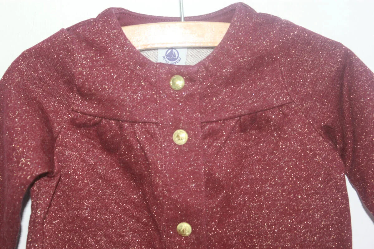 bordeaux-vest-gouden-glitter-maat-74-baby-petit-bateau