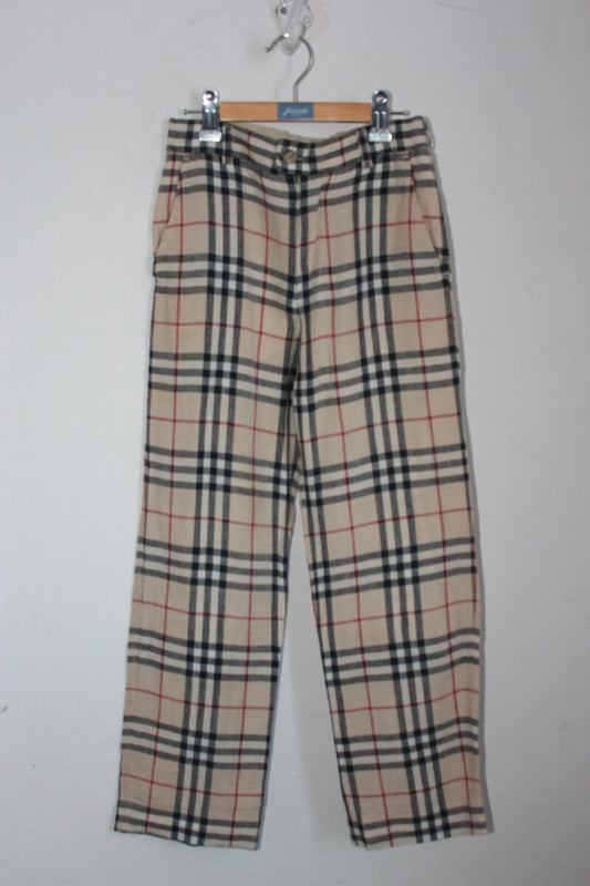 tweedehands-geruite-linnen-broek-maat-128-burberry