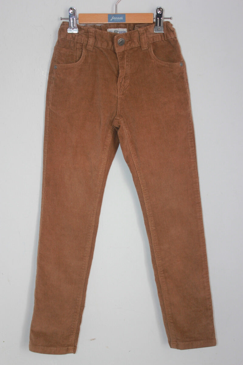 tweedehands-ribfluwelen-lange-broek-cognac-maat-122-tex