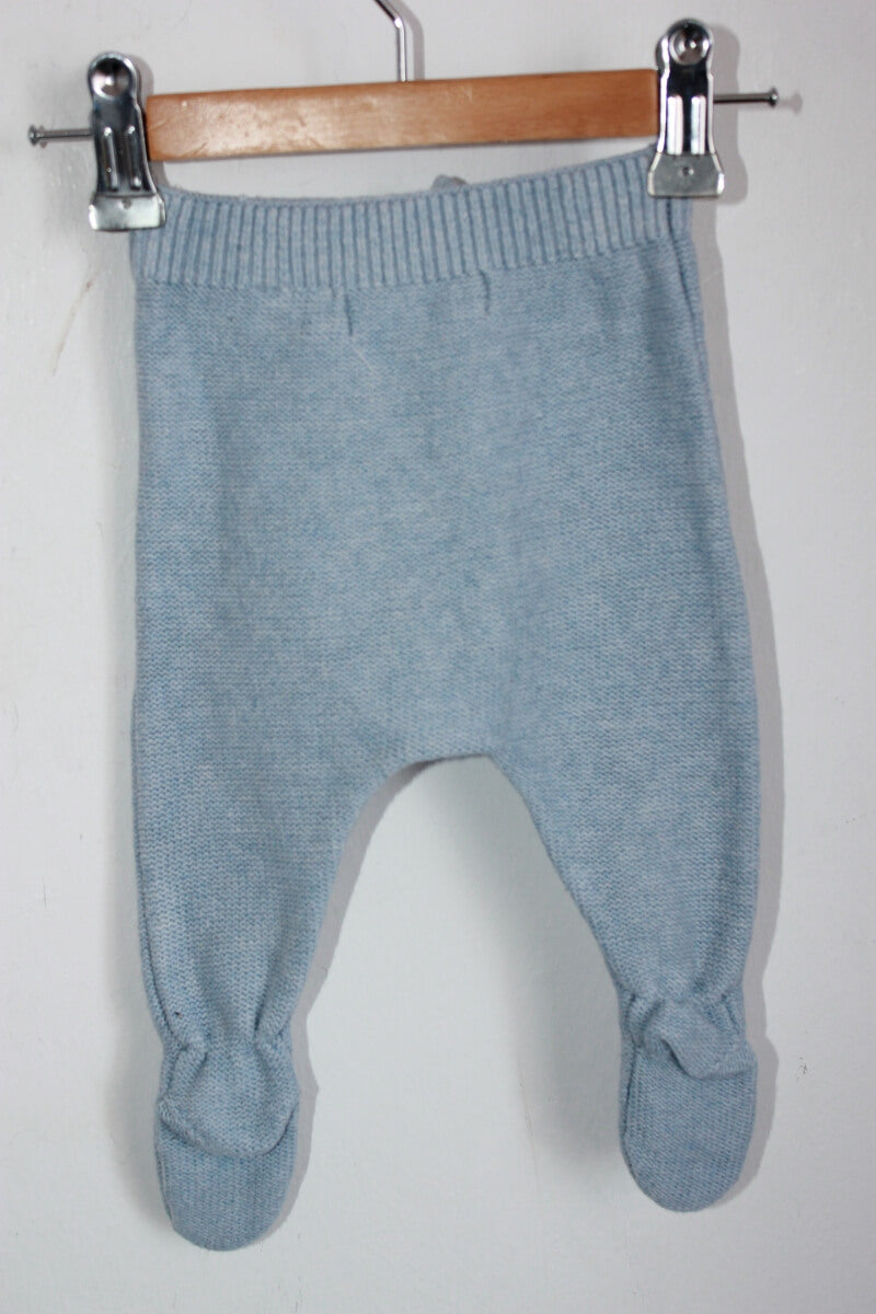 tweedehands-grijsblauw-gebreid-unisex-setje-zara-baby-maat-56