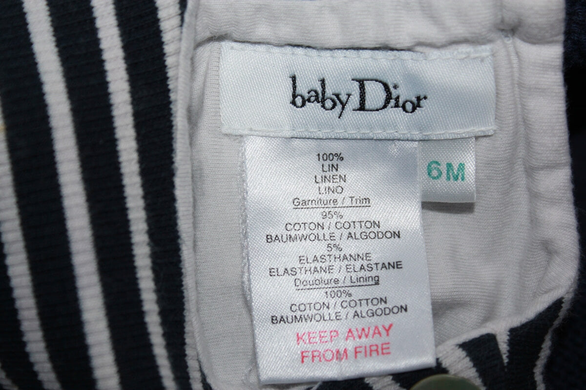 tweedehands-donkerblauw-wit-rode-gestreepte-mouwloze-zomerse-jurk-maat-68-baby-dior