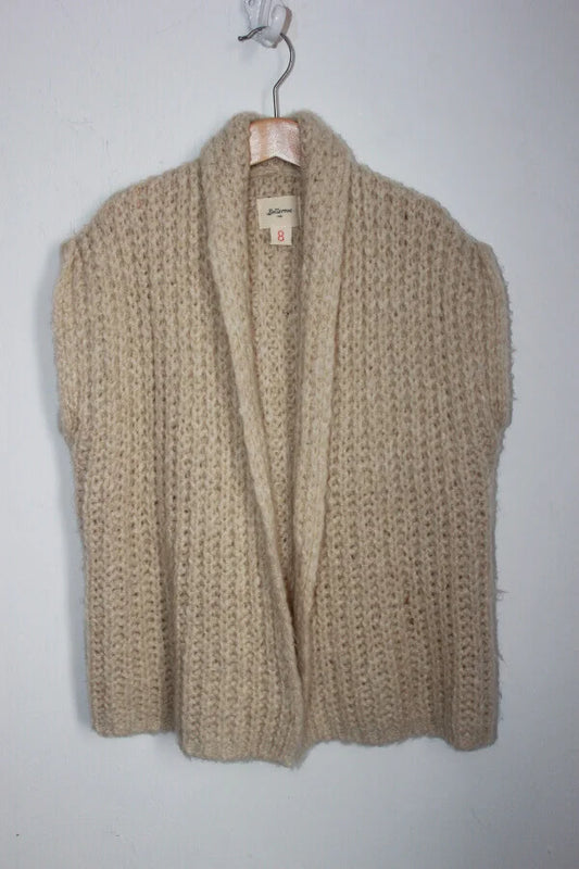 tweedehands-beige-mouwloos-vest-maat-128-meisje-bellerose