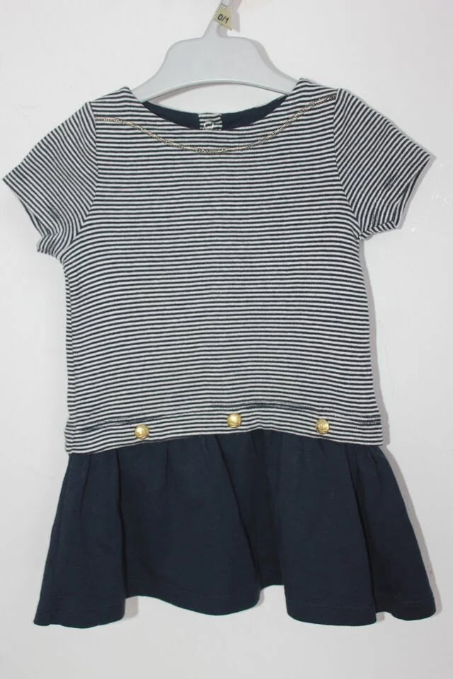 tweedehands-donkerblauw-wit-gestreepte-jurk-korte-mouwen-maat-68-petit-bateau