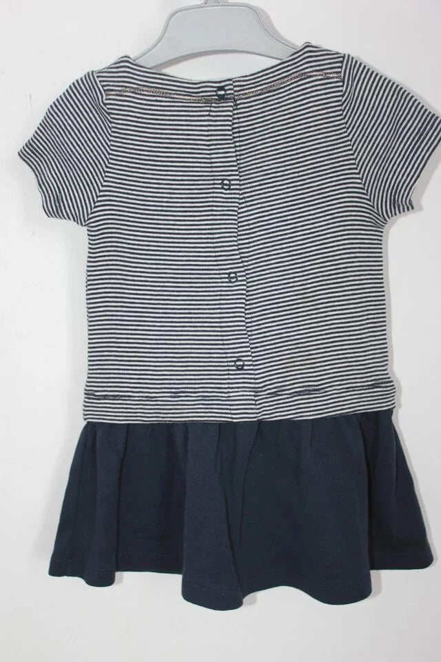 tweedehands-donkerblauw-wit-gestreepte-jurk-korte-mouwen-maat-68-petit-bateau