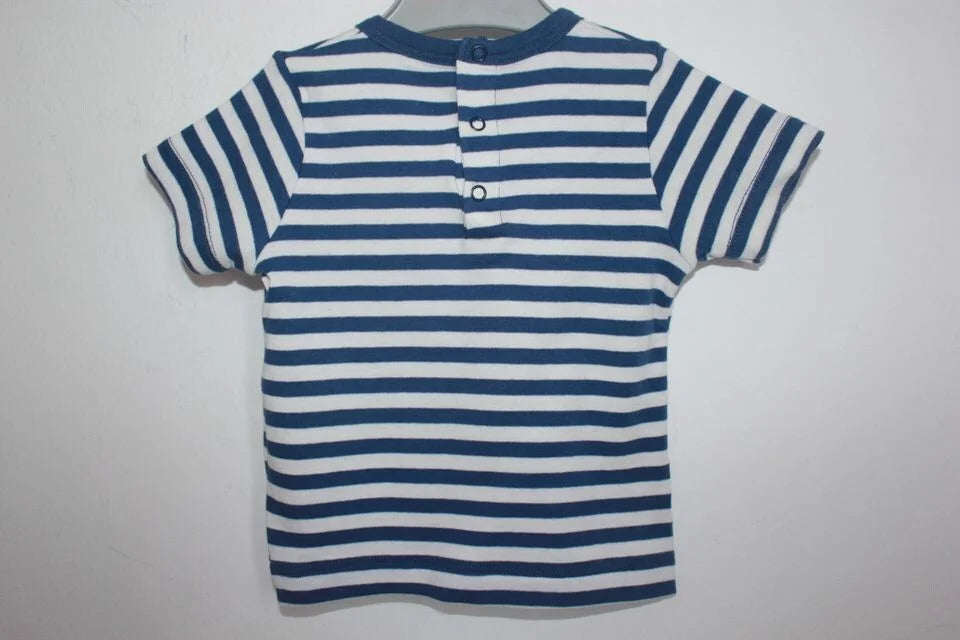 tweedehands-donkerblauw-wit-gestreept-t-shirt-korte-mouwen-maat-68-baby-jongen-petit-bateau