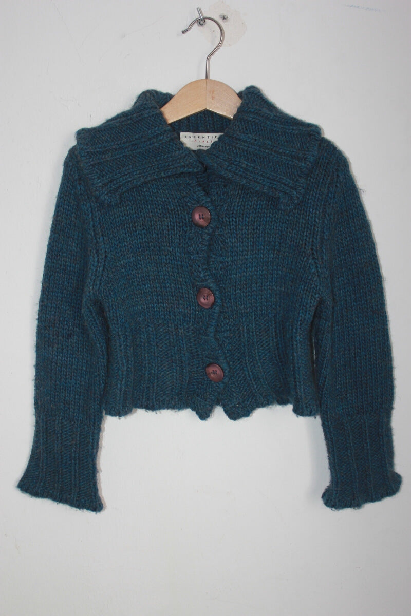 tweedehands-blauw-warm-vest-maat-116-meisje-essentiel-antwerp