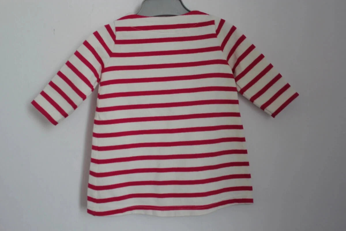 fuchsia-ecru-gestreepte-jurk-lange-mouwen-maat-56-petit-bateau