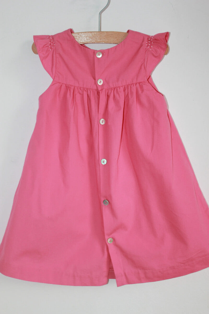 roze-gesmokte-jurk-korte-mouwen-maat-80-jacadi-zomercollectie