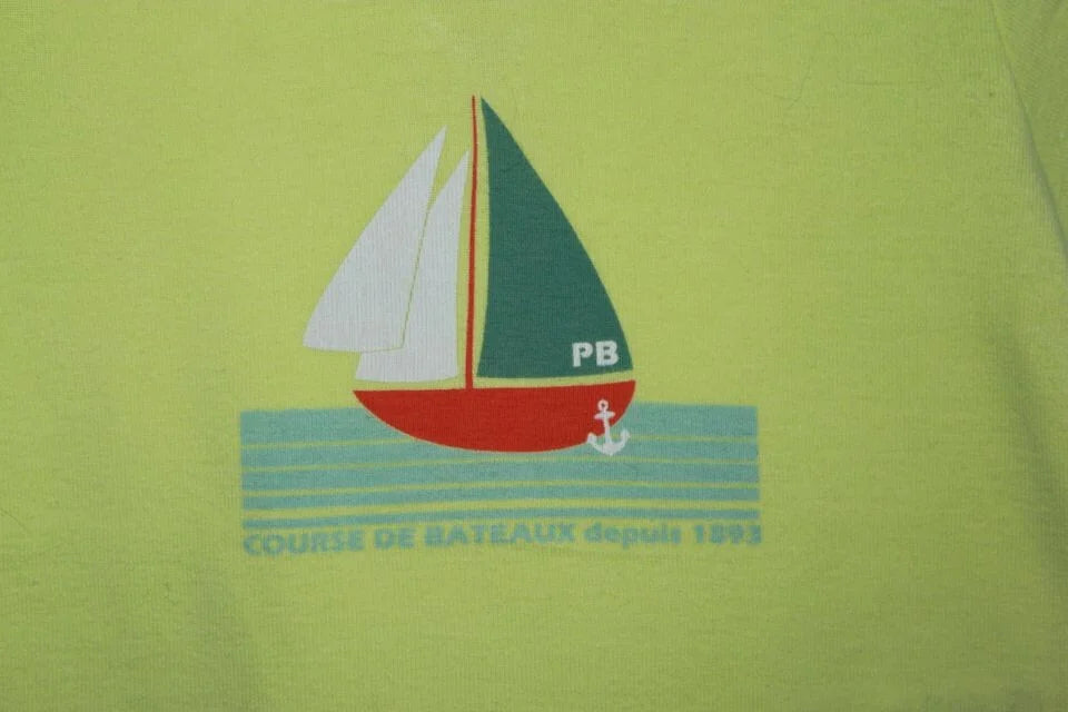 tweedehands-geel-t-shirt-korte-mouwen-zeilboot-maat-68-petit-bateau