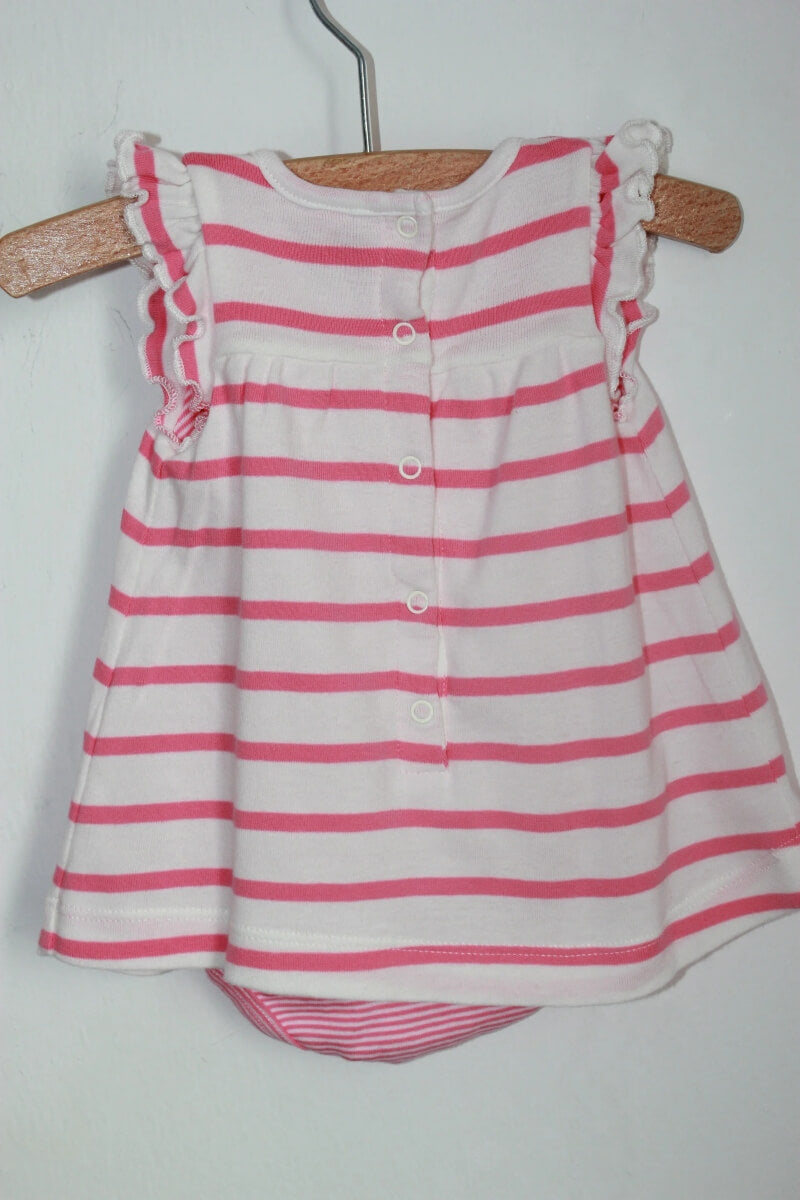 roze-wit-gestreepte-romper-jurk-korte-mouwen-maat-56-petit-bateau