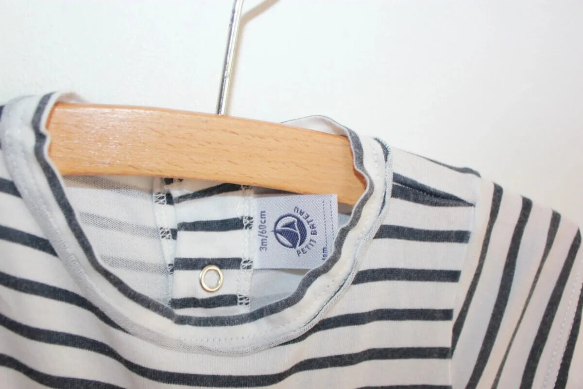 tweedehands-donkerblauw-wit-gestreepte-jurk-korte-mouwen-maat-62-petit-bateau