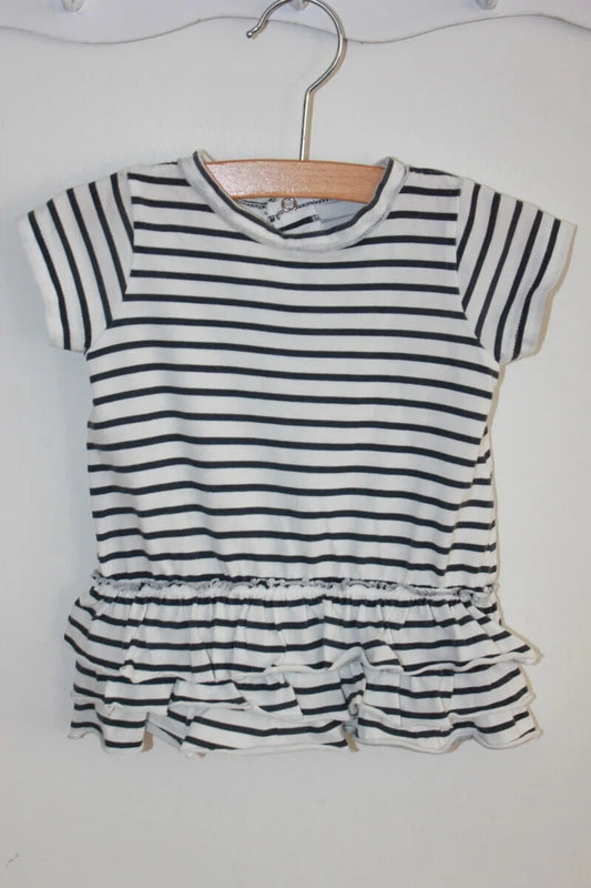 tweedehands-donkerblauw-wit-gestreepte-jurk-korte-mouwen-maat-62-petit-bateau