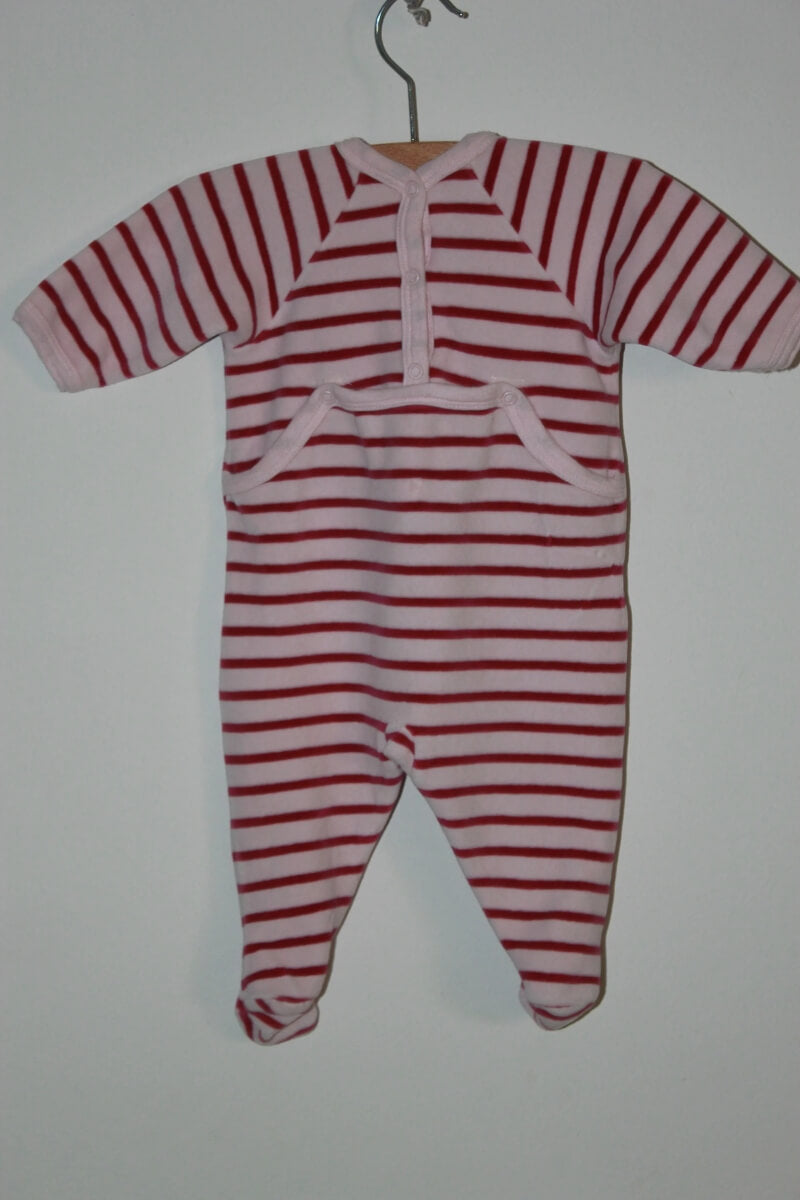 tweedehands-roze-fuchsia-gestreept-velours-boxpakje-maat-62-baby-meisje-petit-bateau