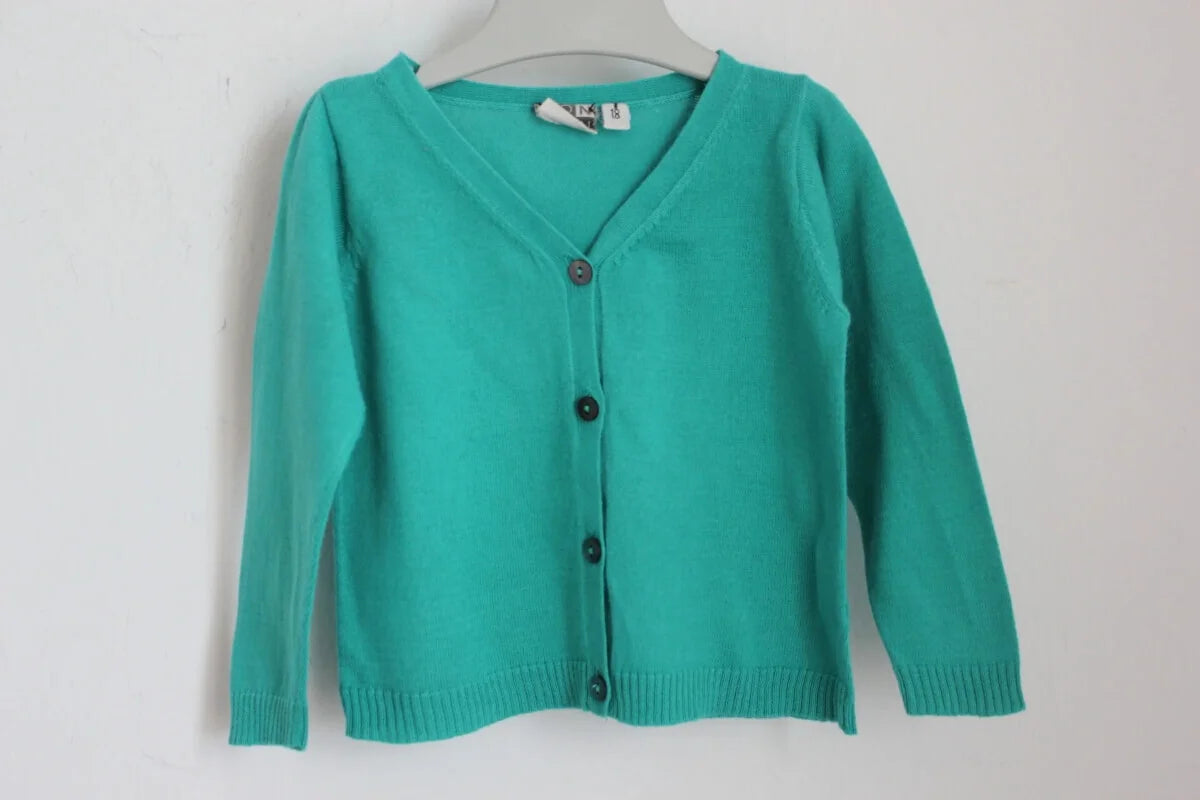 tweedehands-groen-vest-maat74-bonton-baby