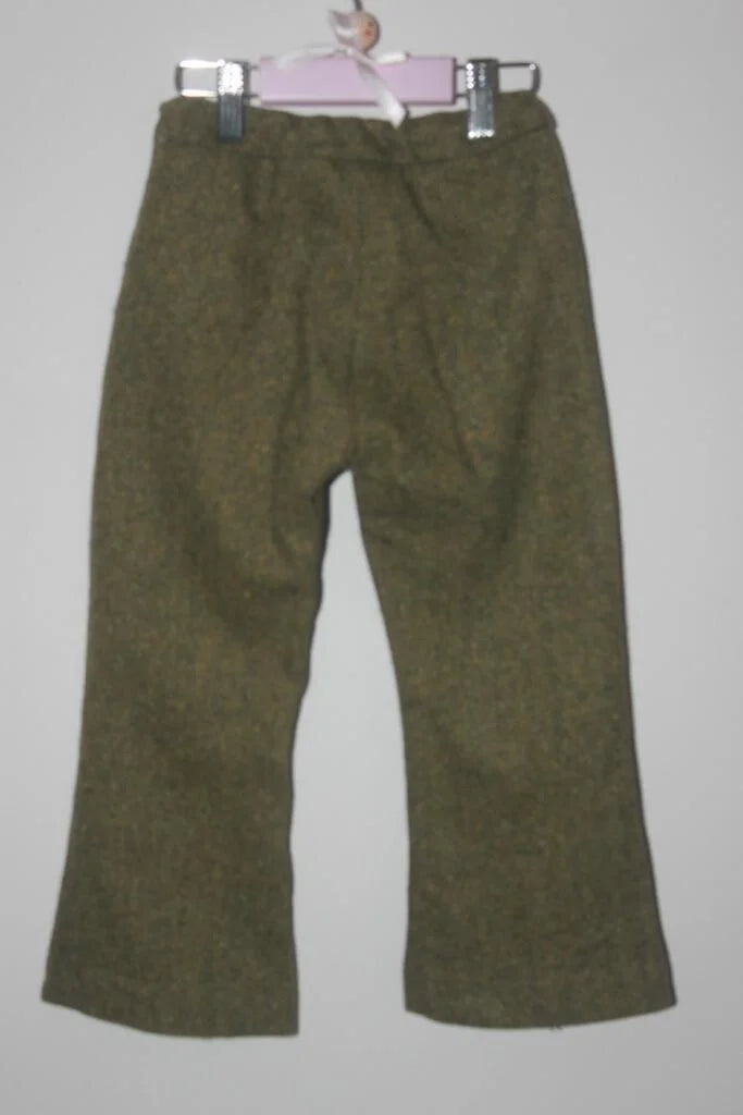 tweedehands-groene-tweed-broek-maat-104-meisje-burberry