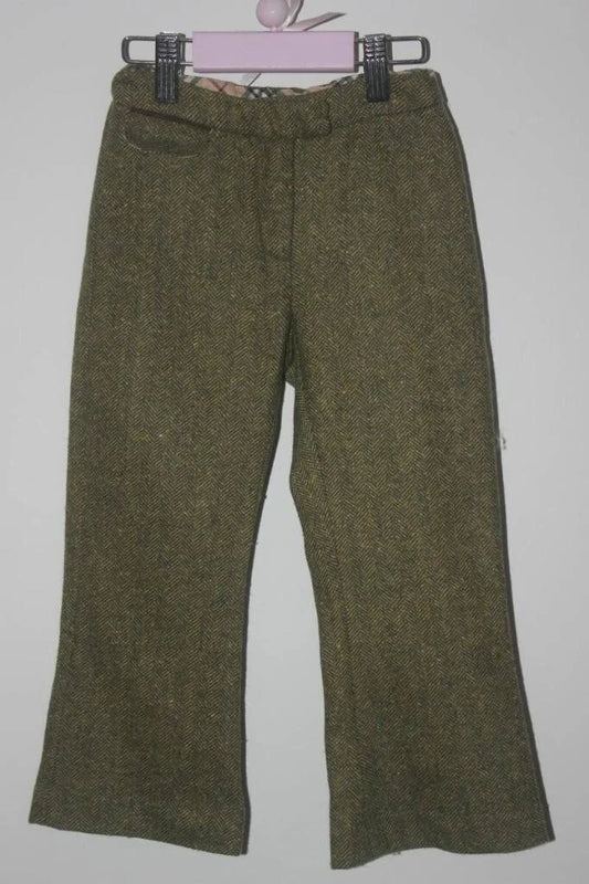 tweedehands-groene-tweed-broek-maat-104-meisje-burberry