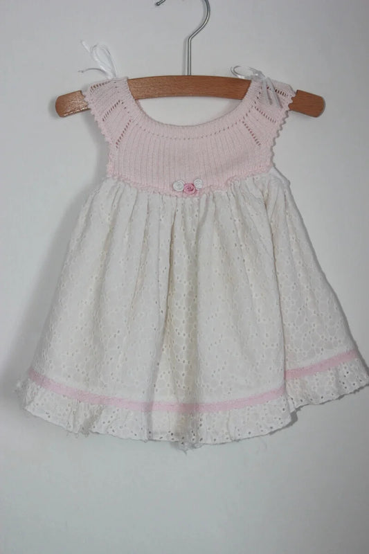 tweedehands-zomerse-roze-witte-jmouwloze-jurk-maat-68-baby-meisje-carmen-taberner