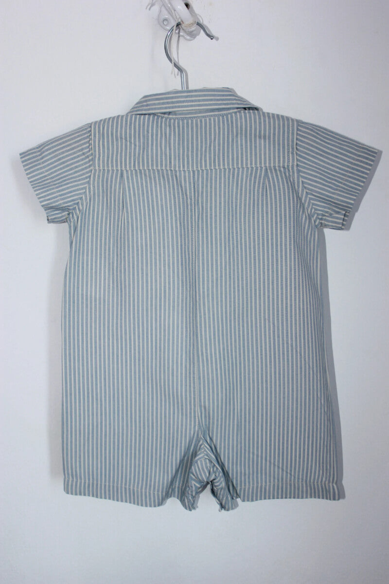 tweedehands-blauw-ecru-gestreept-pakje-maat-68-ralph-lauren-baby-jongen