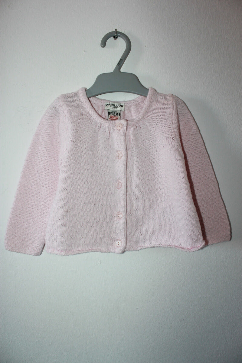 tweedehands-roze-vest-maat-68-baby-meisje-cyrillus