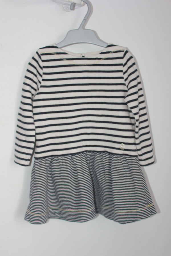 tweedehands-gestreepte-jurk-donkerblauw-wit-lange-mouwen-maat-80-petit-bateau