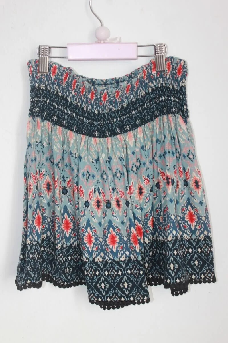 tweedehands-rok-bloemen-multicolour-maat-152-hollister