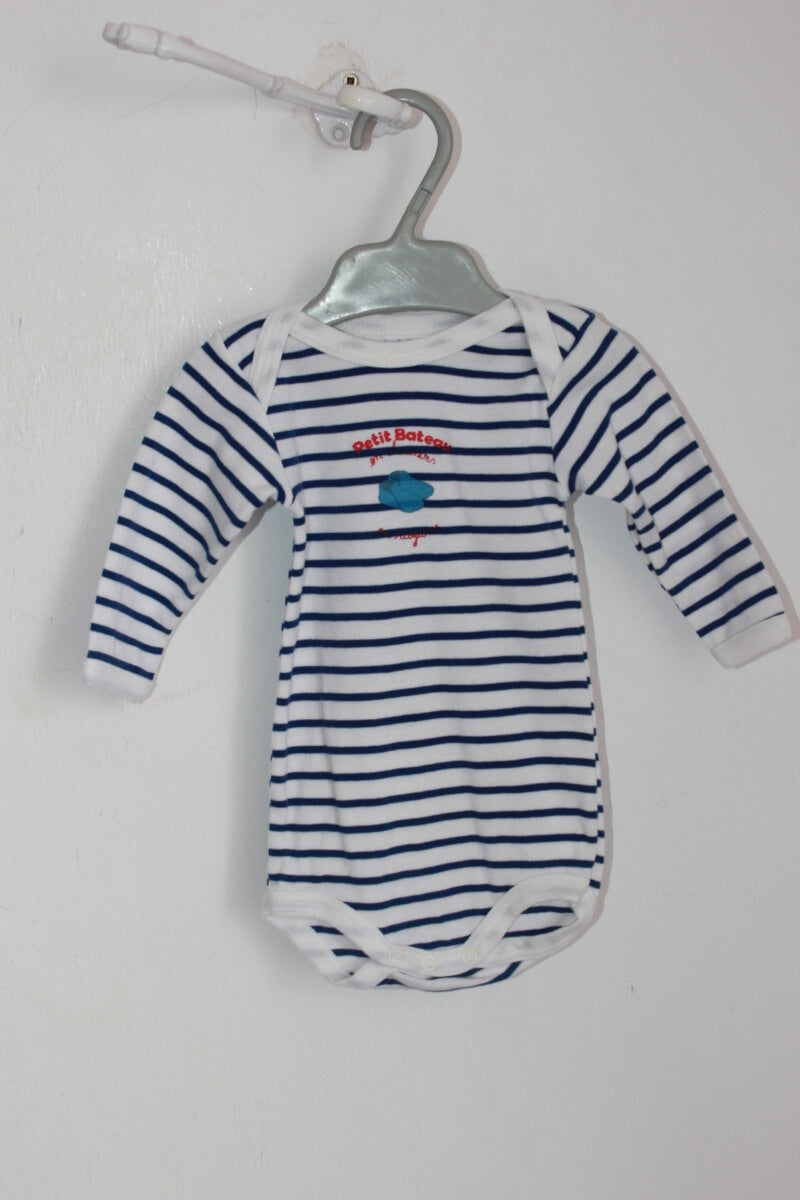 Tweedehands-donkerblauw-wit-gestreepte-romper-lange-mouwen-maat-62-petit-bateau