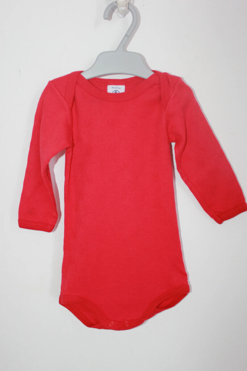 rode-romper-sterren-lange-mouwen-maat-68-petit-bateau