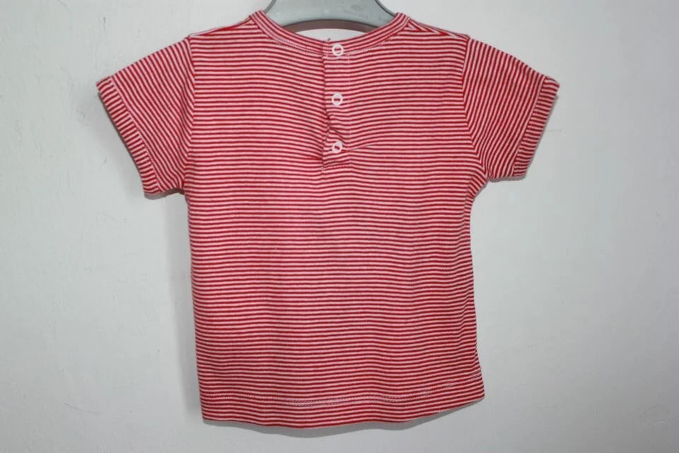 tweedehands-rood-wit-gestreept-t-shirt-korte-mouwen-maat-68-petit-bateau