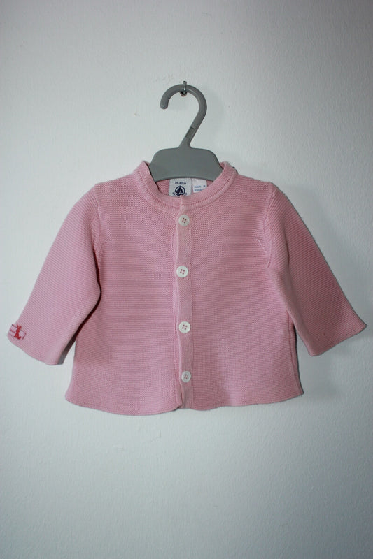 tweedehands-roze-vest-maat-62-baby-petit-bateau