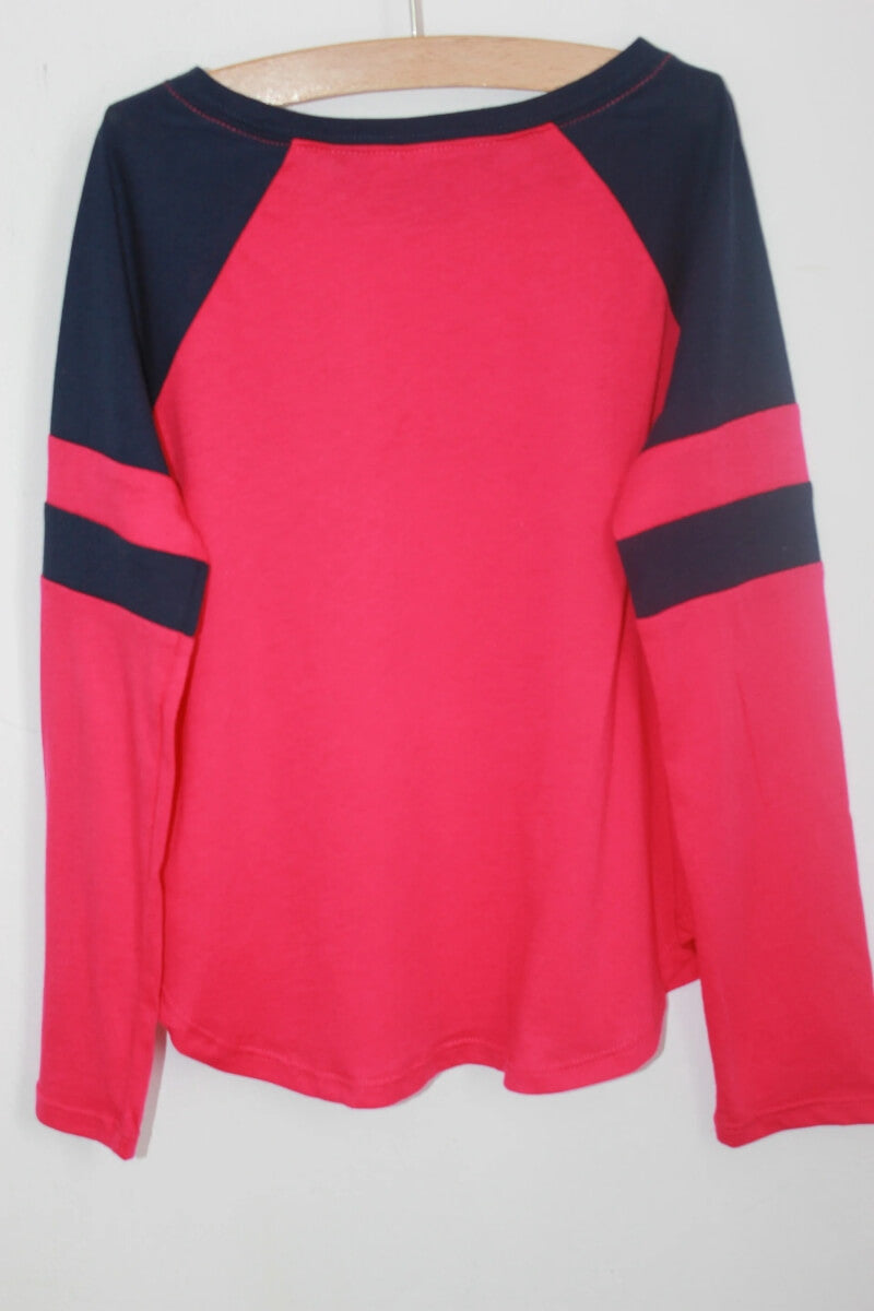 tweedehands-fuchsia-donkerblauwe-longsleeve-maat-116-ralph-lauren-meisje