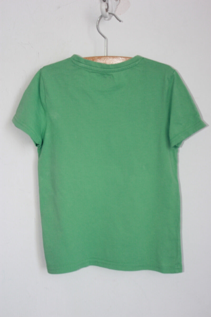 tweedehands-groen-shirt-korte-mouwen-bio-katoen-maat-110-kiabi