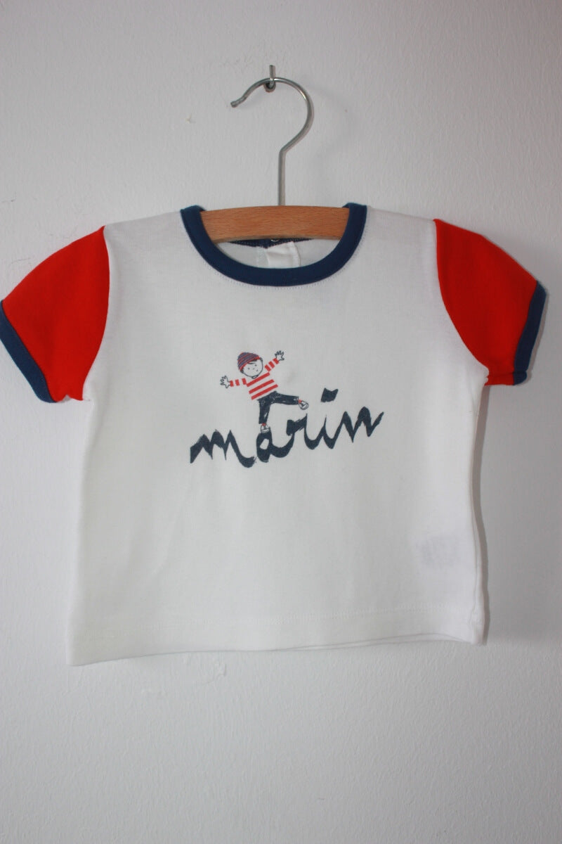 tweedehands-rood-wit-blauw-t-shirt-korte-mouwen-baby-maat-68-petit-bateau